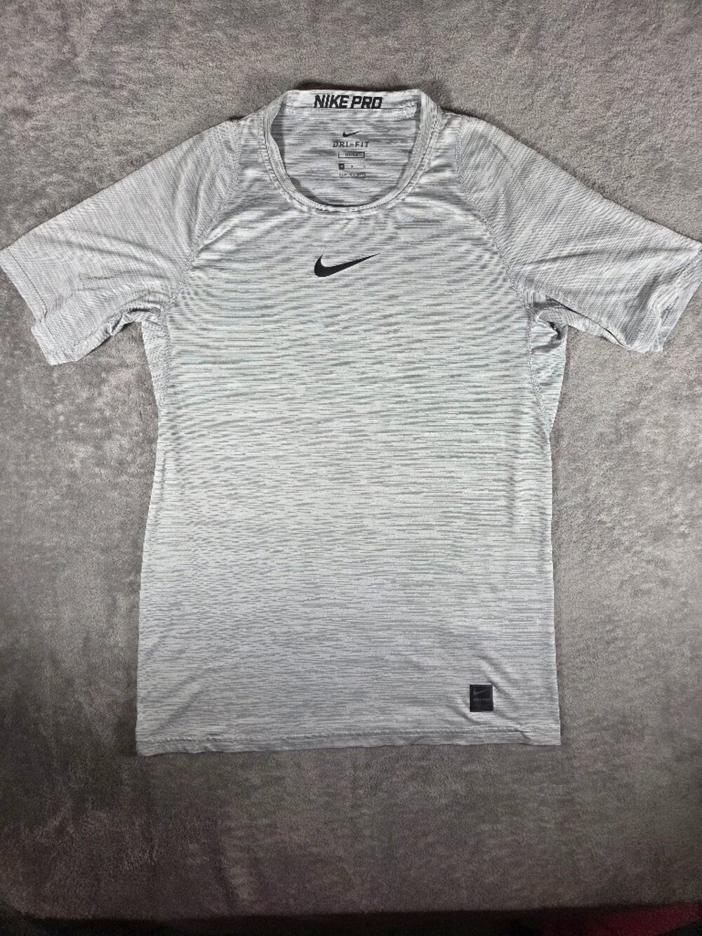 Nike Pro Men's Fitted Dri-Fit Short Sleeve Training Shirt Cool Grey Size M
